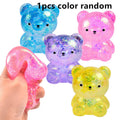 Fidget Bear Toy Squishys Glitter Gummy Bear Small Cute Animal Anti Stress Fidget Splat Decompressions Vent Squeeze Toys