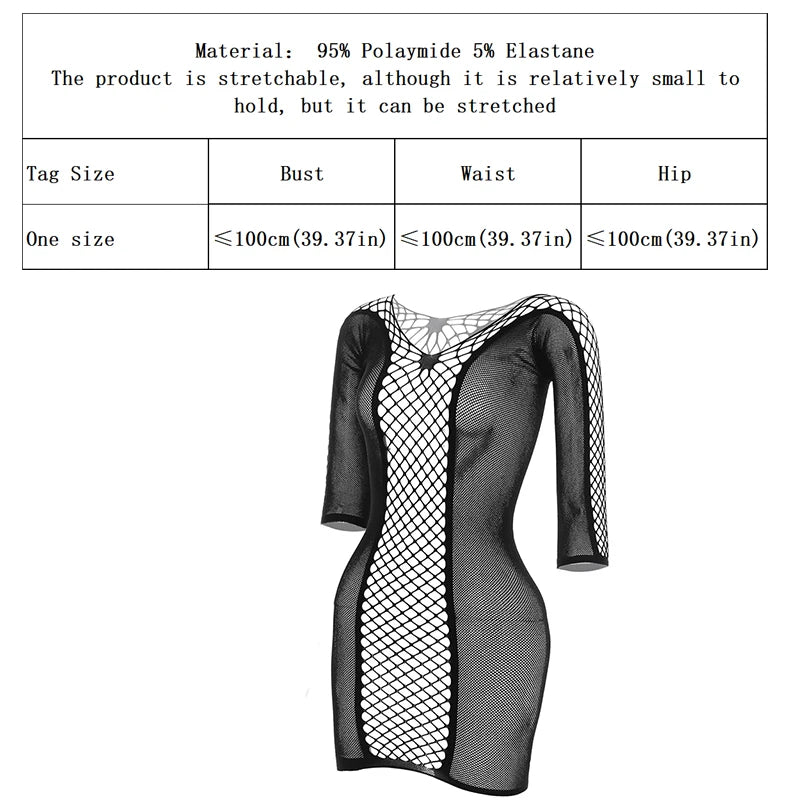 1 Piece Beach Cover Up without Bikini Summer's Hottest Mesh Swimsuit Women Summer Pool Swimwear Long Sleeves Hollow Out Dress