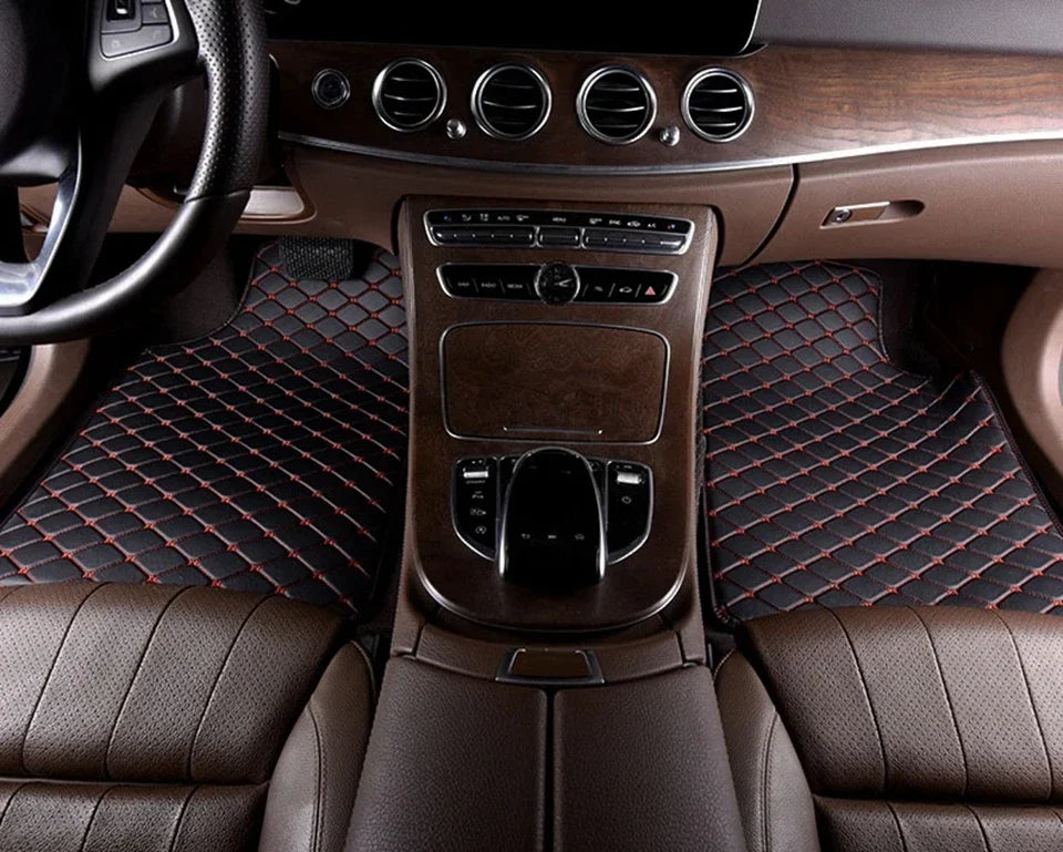 Diamond-Pattern Car Floor Mats – 5-Piece Set