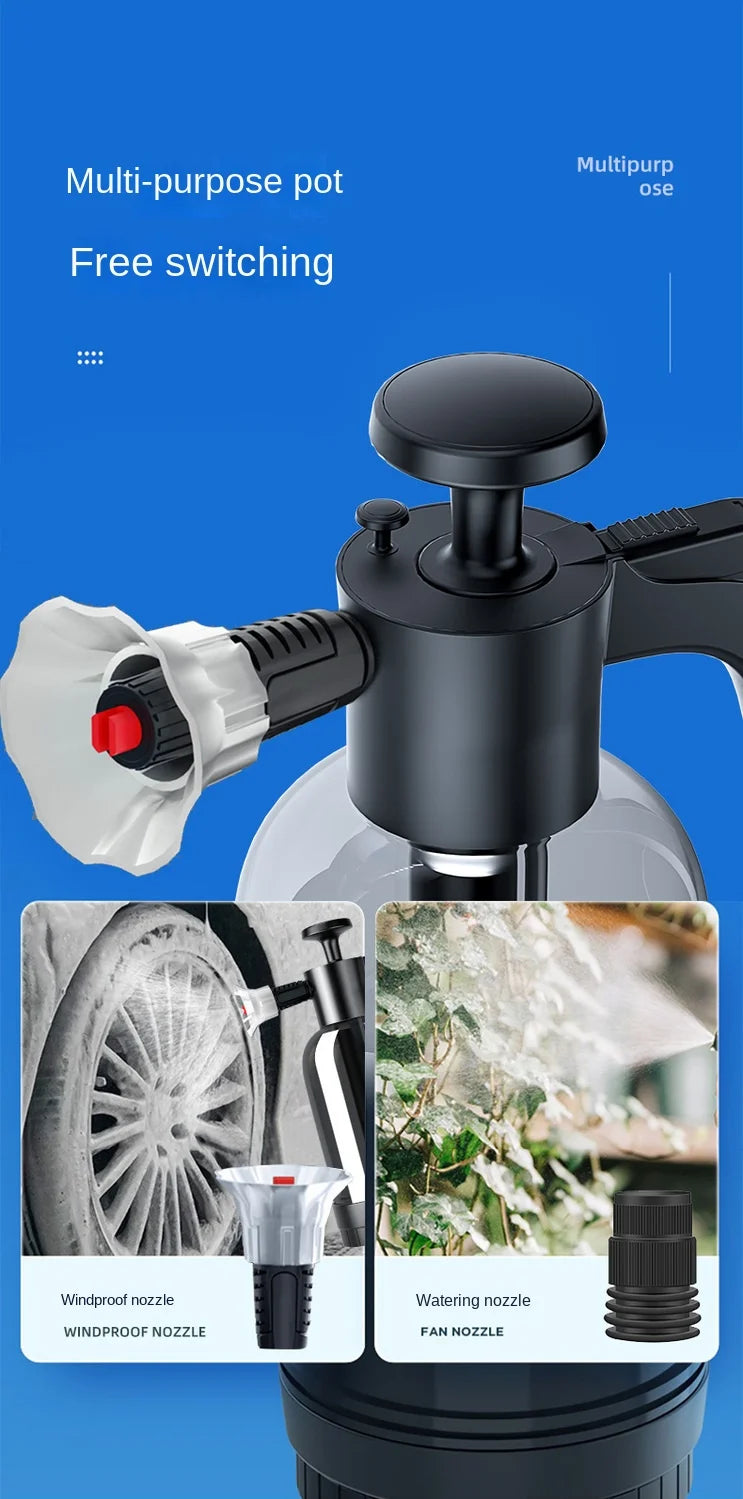 2L Handheld Foam Sprayer for Car High Pressure Hand Pump  With Pressure Relief Valve Car Wash Spray Bottle Window Cleaning Tools