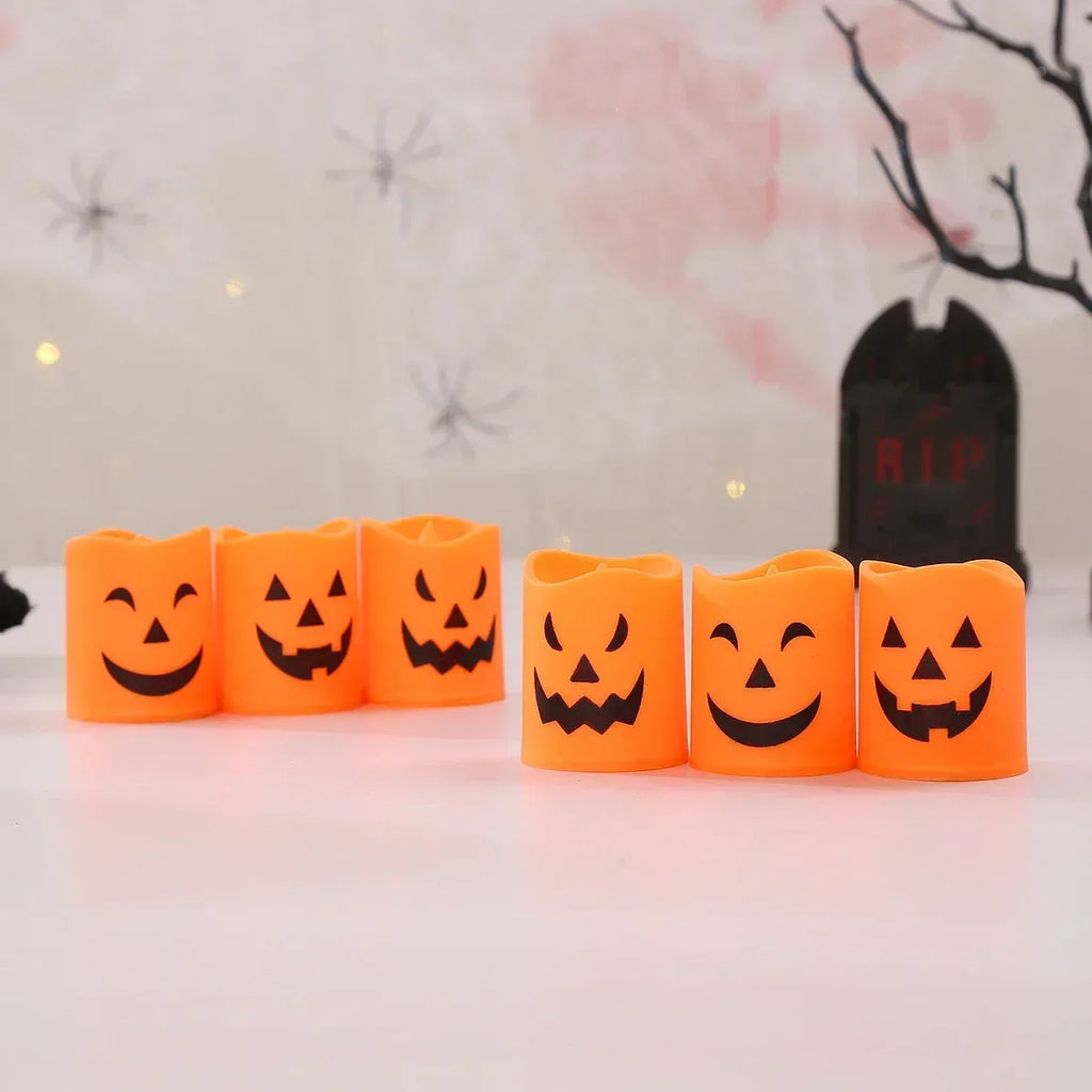 Halloween Jack-o’-Lantern LED Candles – 6-Piece Set