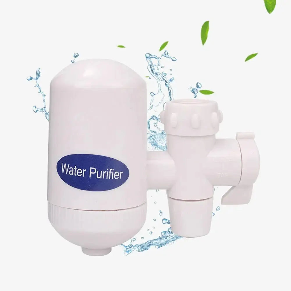 Dual-Outlet Faucet Water Filter – White
