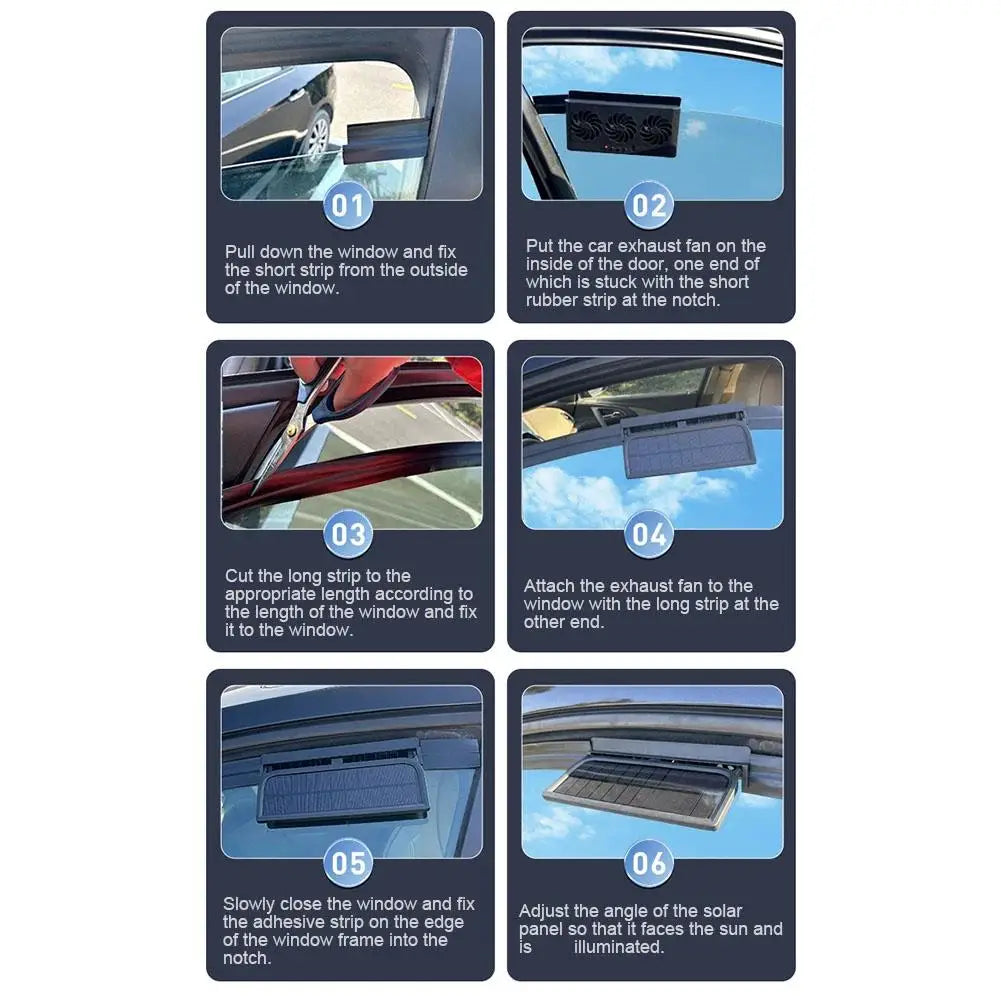 Solar-Assisted Car Window Ventilation Fan