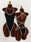 Sexy Black White Contrast Sleeveless Bodysuit Women For Summer Street Fashion And Party