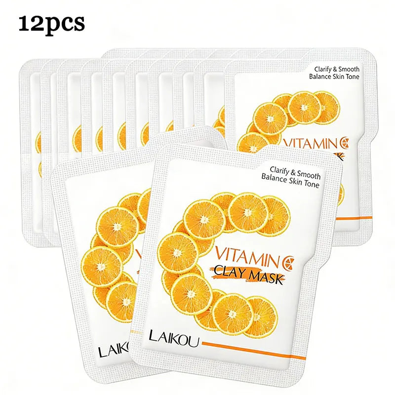 Sakura Clay Mud Face Mask – 12pc Set, Brightening, Deep Cleansing & Hydrating, All Skin Types