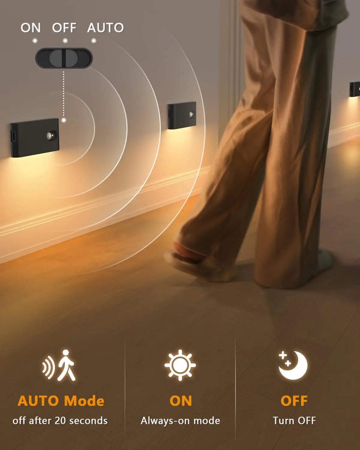 WILLED Rechargeable Motion Sensor Stair Lights