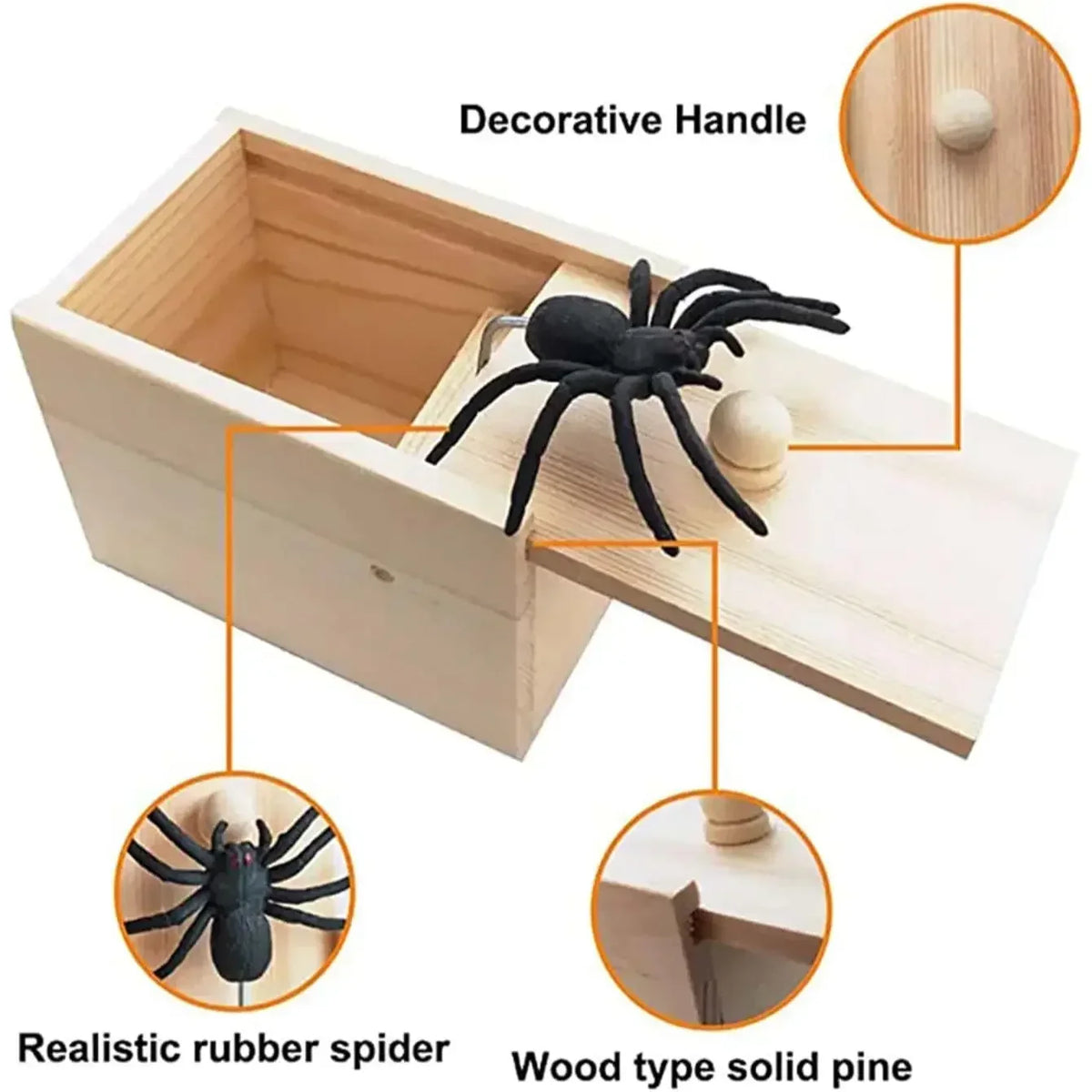 Wooden Spider Prank Box – Halloween Novelty