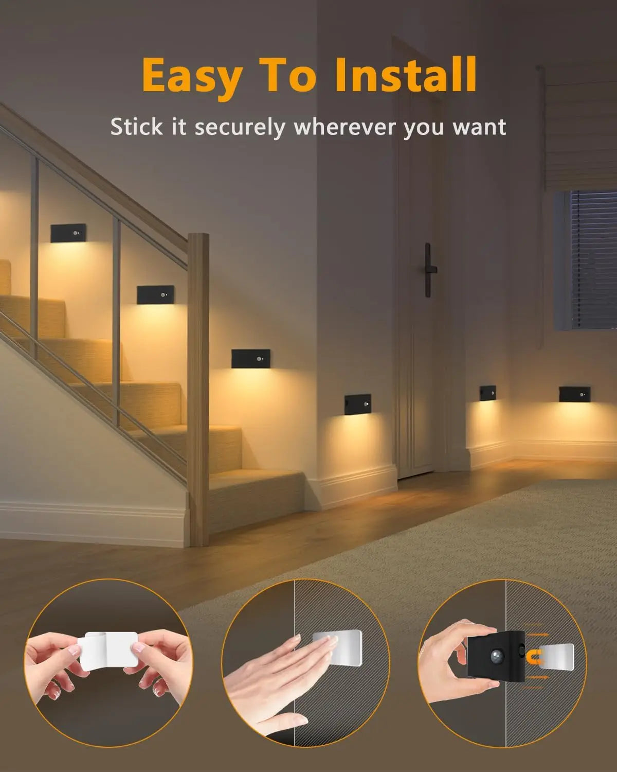 WILLED Rechargeable Motion Sensor Stair Lights