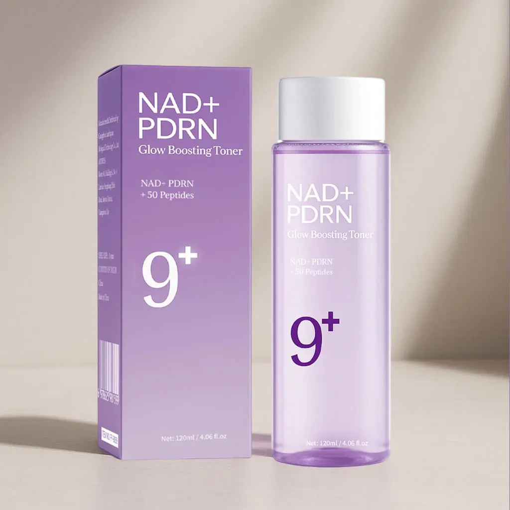 NAD+PDRN Glow Boosting Toner – Firming, Hydrating & Brightening Essence with 50 Peptides, 120ml/4.06 fl oz