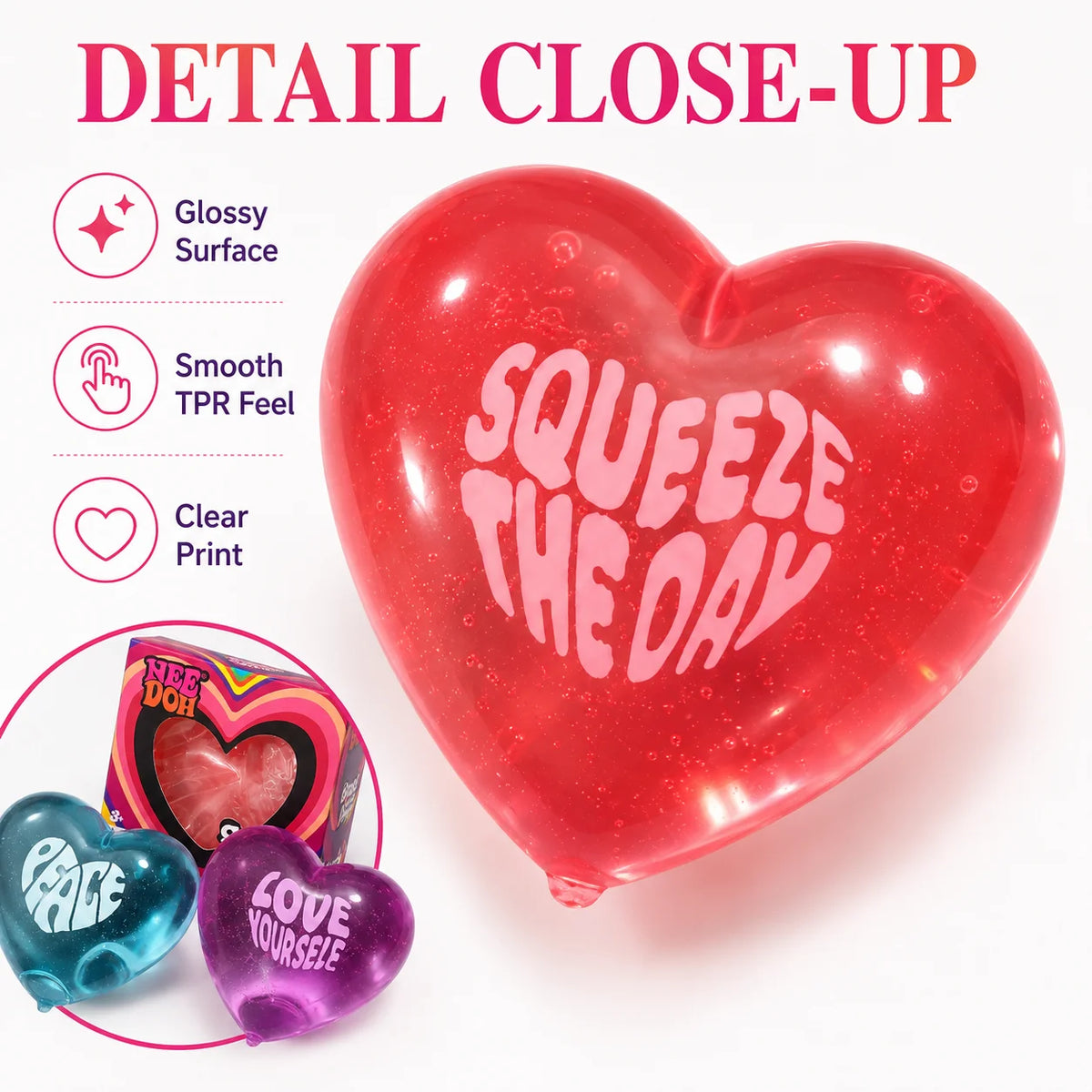 Heart-Shaped Squishy Fidget Toy