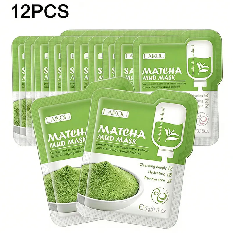 Sakura Clay Mud Face Mask – 12pc Set, Brightening, Deep Cleansing & Hydrating, All Skin Types