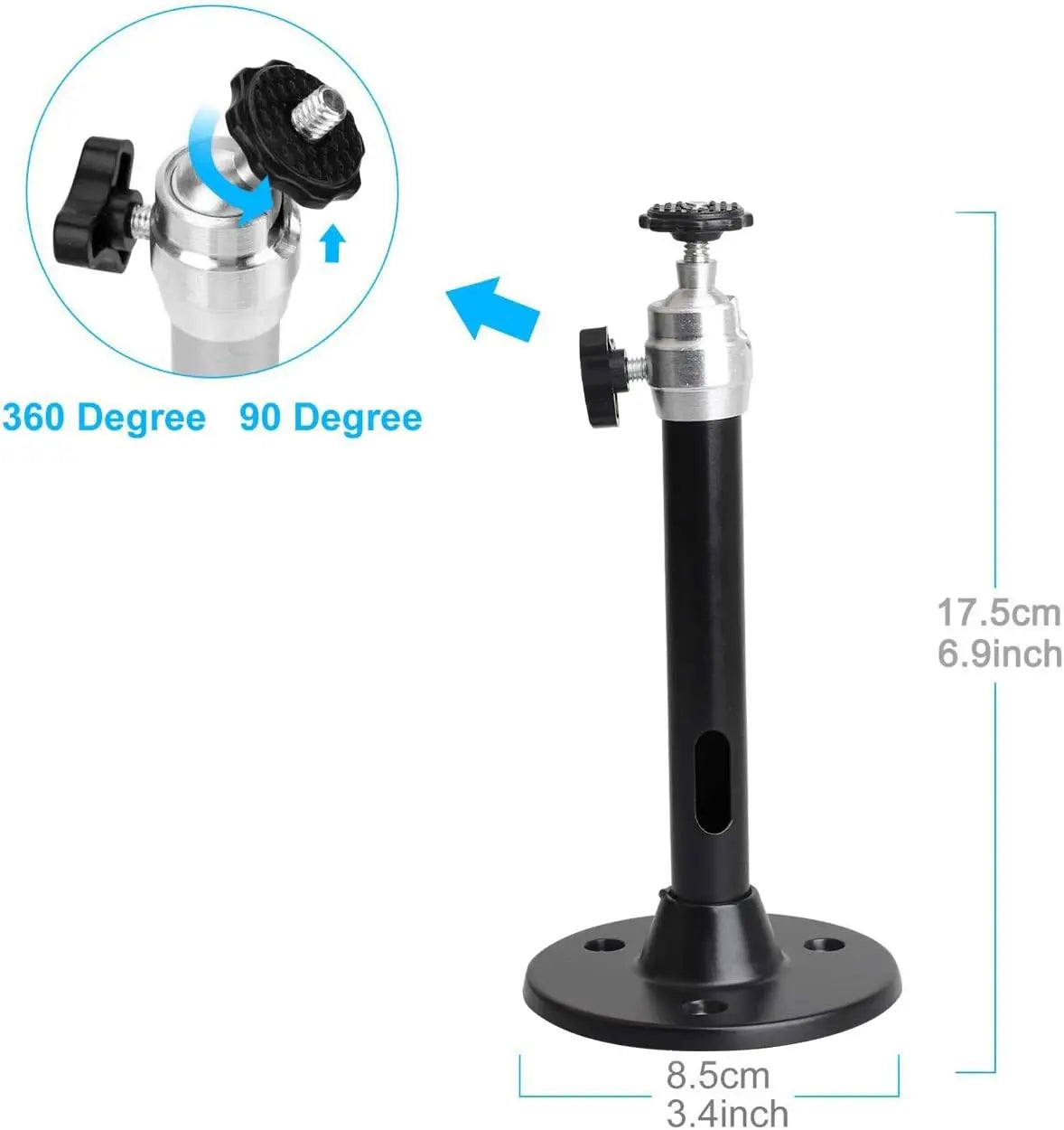 Adjustable Projector Wall & Ceiling Mount – 360° Rotation