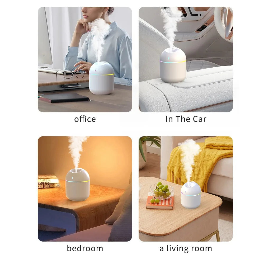 Mini USB Cool-Mist Humidifier with LED Light – 270 mL