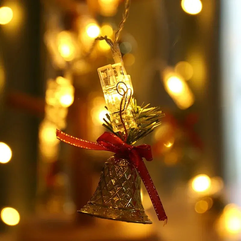 1pc 1.5M10L Photo Clips String Lights Christmas Fairy Lights Battery-operated Garland Hanging Picture Cards Holder Holiday Lamp