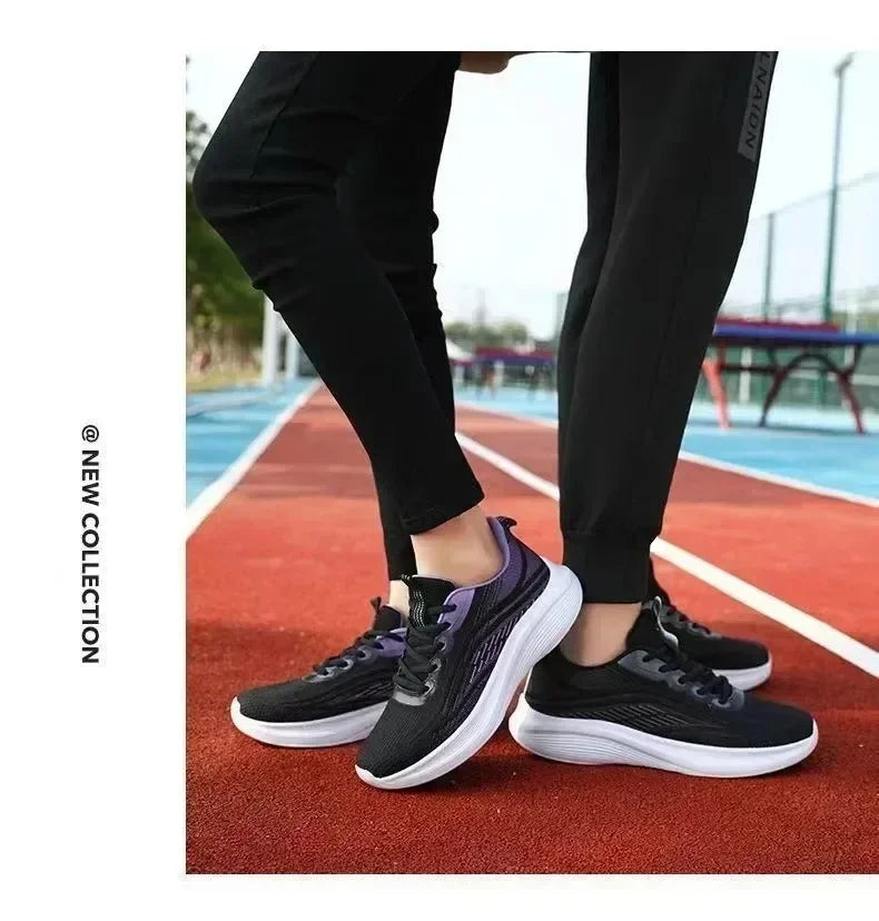 Lässige Laufschuhe Sommer-Mode rutschfeste Wander-Mesh atmungsaktive Sportschuhe Tennis Damen Trend Damen-Sneaker Paar