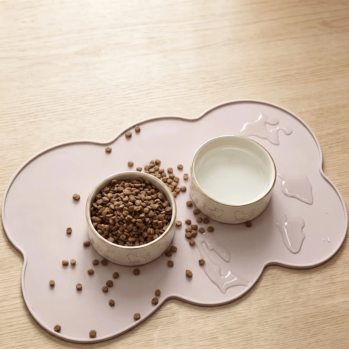 Silicone Pet Feeding Mat with Raised Edge