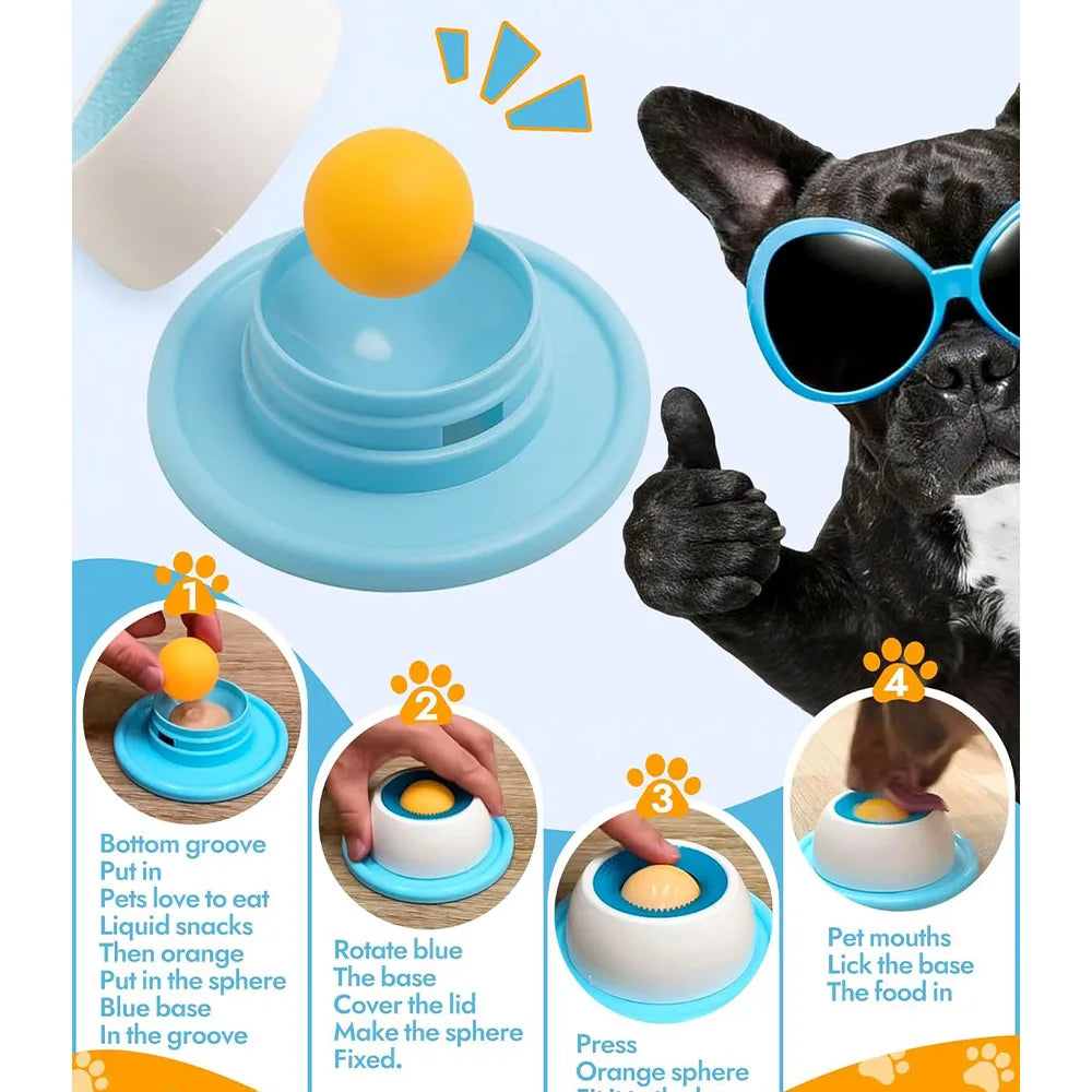Dog Cat Licks Liquid Food Liquid Food Slow Feeder Lick Mats Non-Slip Licking Bowl Enrichment for Dog Calming & Anxiety Relief