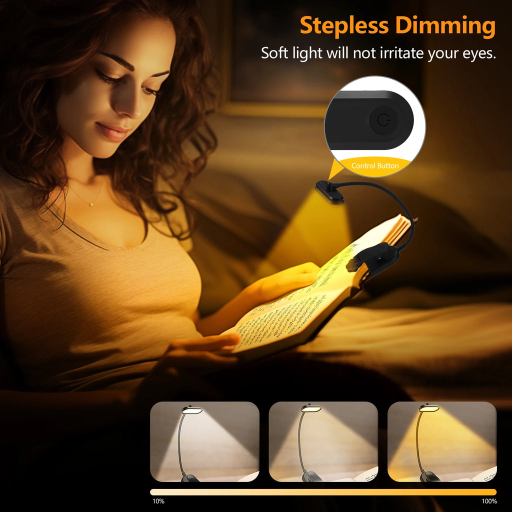 USB-Rechargeable Clip-On LED Book Light
