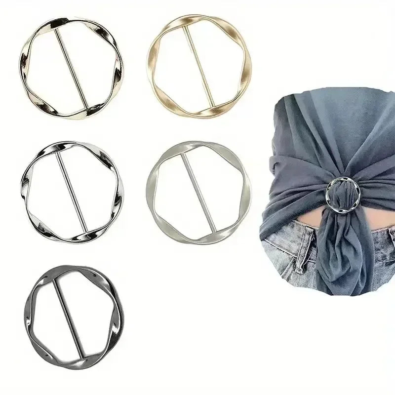 Round Metal Scarf & T-Shirt Cinch Rings – Set of 5