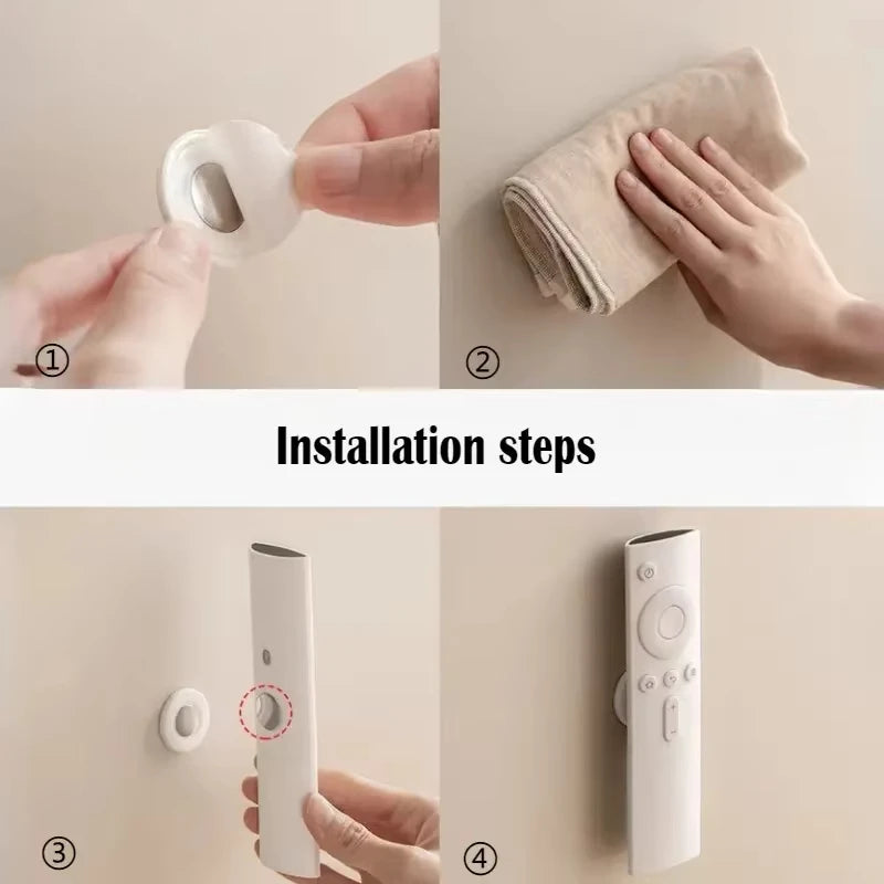 No-Drill Magnetic Remote Holders – White