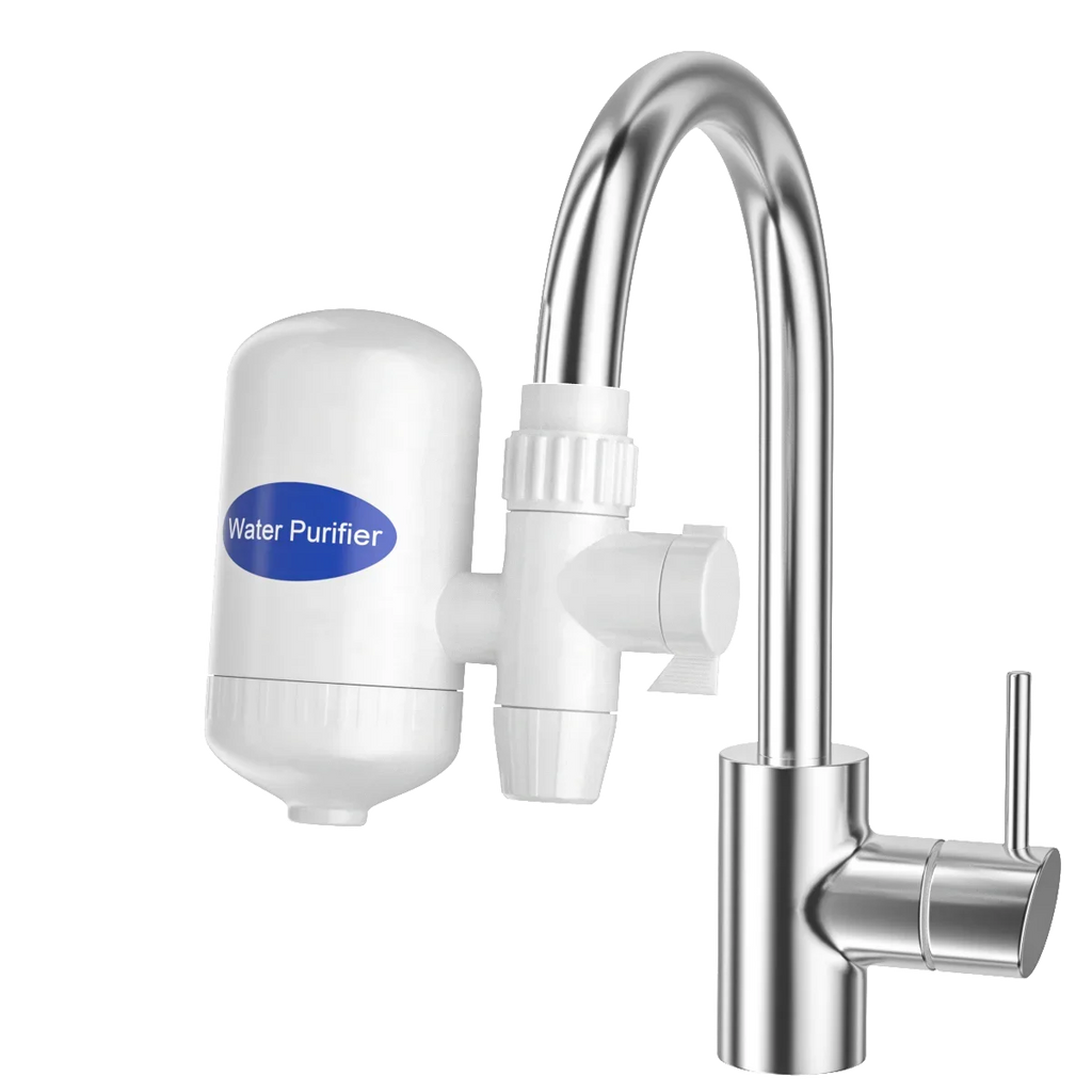 Dual-Outlet Faucet Water Filter – White
