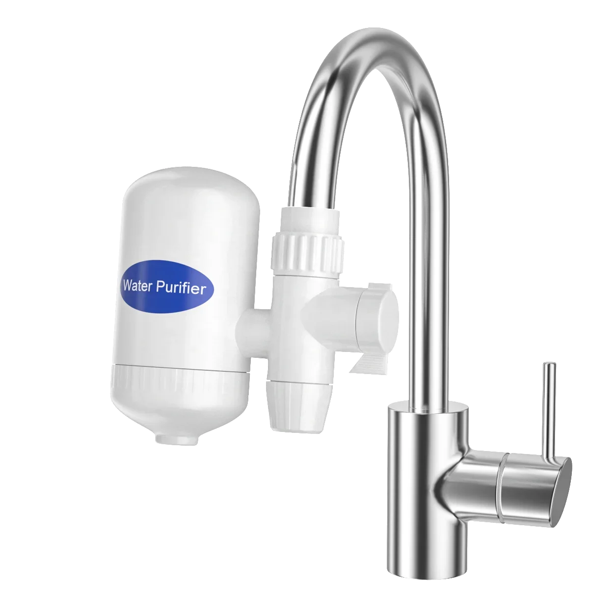 Dual-Outlet Faucet Water Filter – White