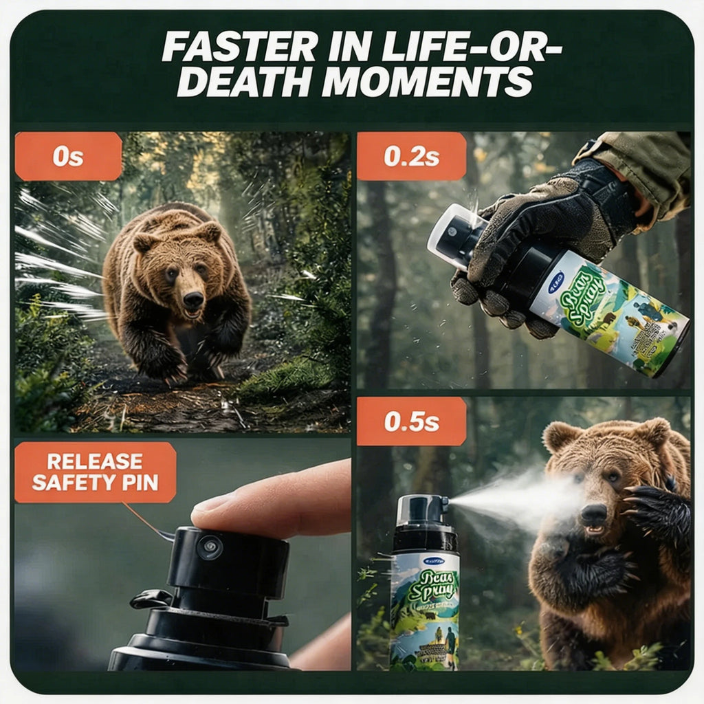 Wildlife Repellent Pepper Spray – 100ml Bear & Dog Deterrent, Safety Lock, Non-Lethal, Camping & Hiking Gear