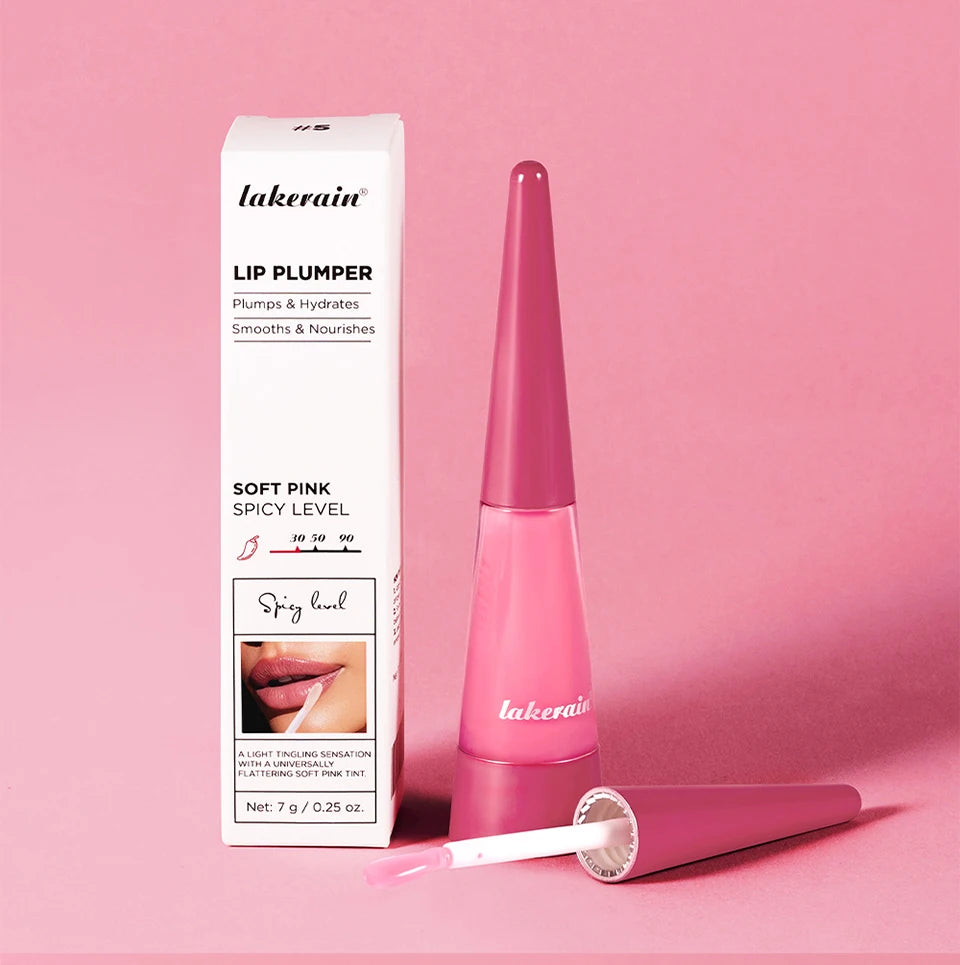 Lakerain Lip Plumper Gloss Oil Lip Long-Lasting Moisturizer Volume Boosting Lip Oil Volumizing & Hydrating Non-Dry Plumping