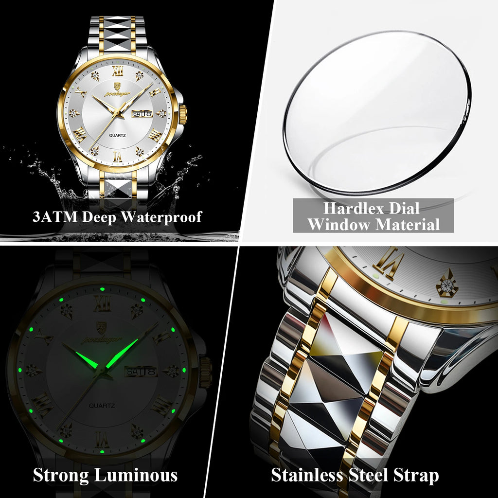 POEDAGAR 883 Men’s Day-Date Quartz Watch