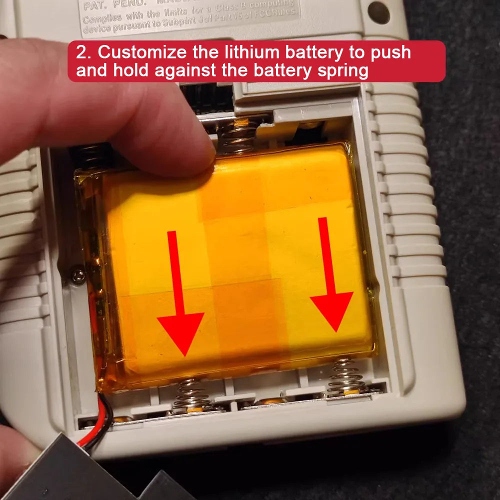 High Capacity 2300mAH Rechargeable Lithium Battery USB-C for Game boy Thick Machine for GB DMG Highligh