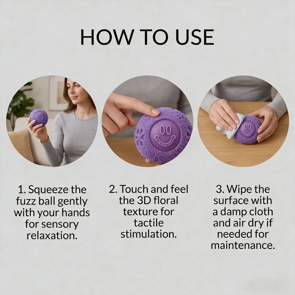 Textured Smiley Squeeze Fidget Ball – Single & 3-Piece Options