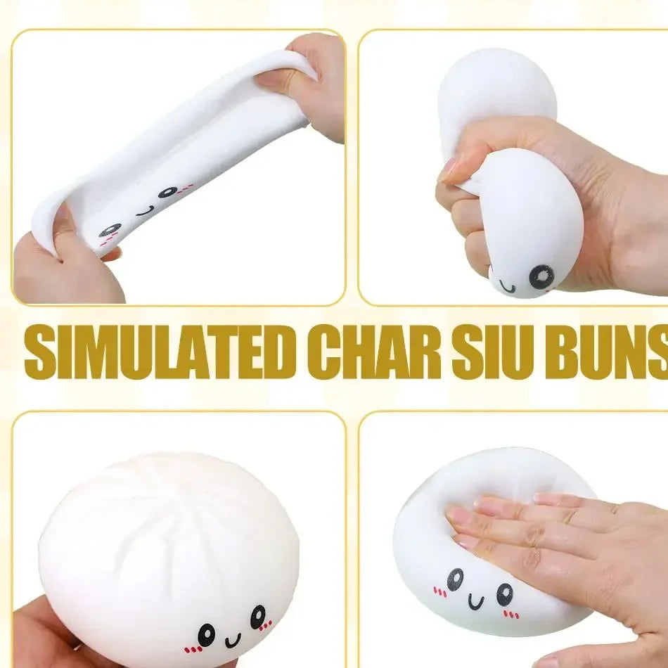 Dumpling Pressure Dumpling Squishies Cute Colorful Bun Toy Slow Rising Stress Relief Fidget Toy for Kids Adults Anti-Anxiety Toy