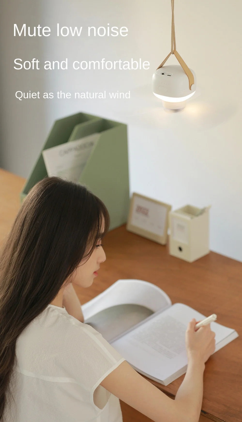 Portable Rechargeable Fan with LED Light & Remote