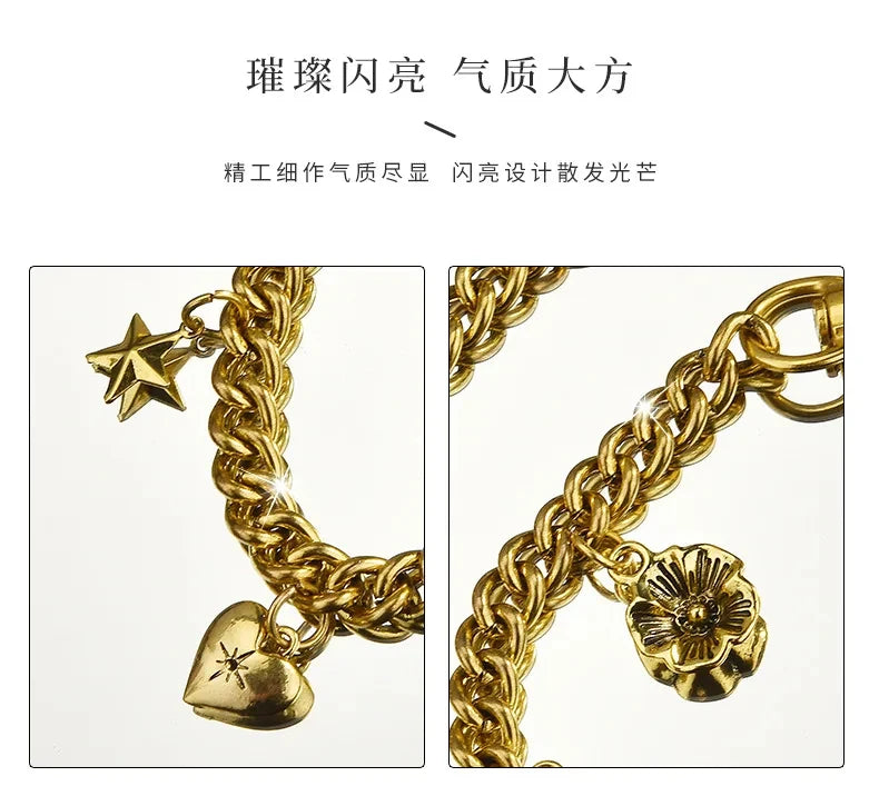 Cherry & Flower Bag Charm Chain