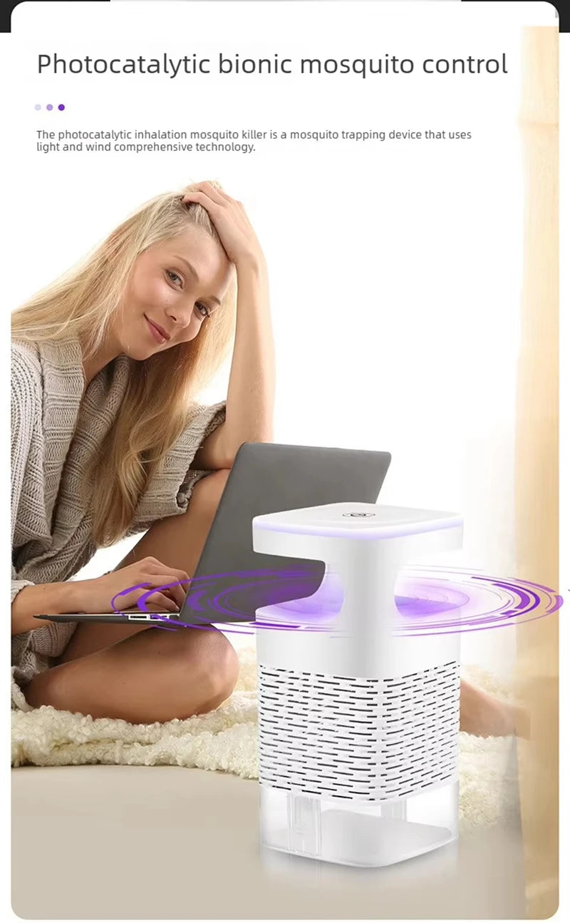Mosquito Killer Lamp Electronic LED Light Trap USB Fly Bug Mosquito Repeller Upgraded Inhalation Fly Killer Ultra Quiet for Home