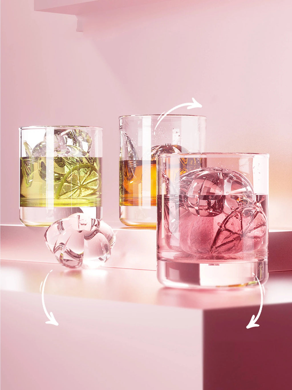 Cherry Blossom Ice Ball Mold – Slow-Melting Floral Ice Sphere Maker for Cocktails, Whiskey & Bar Drinks, Stackable