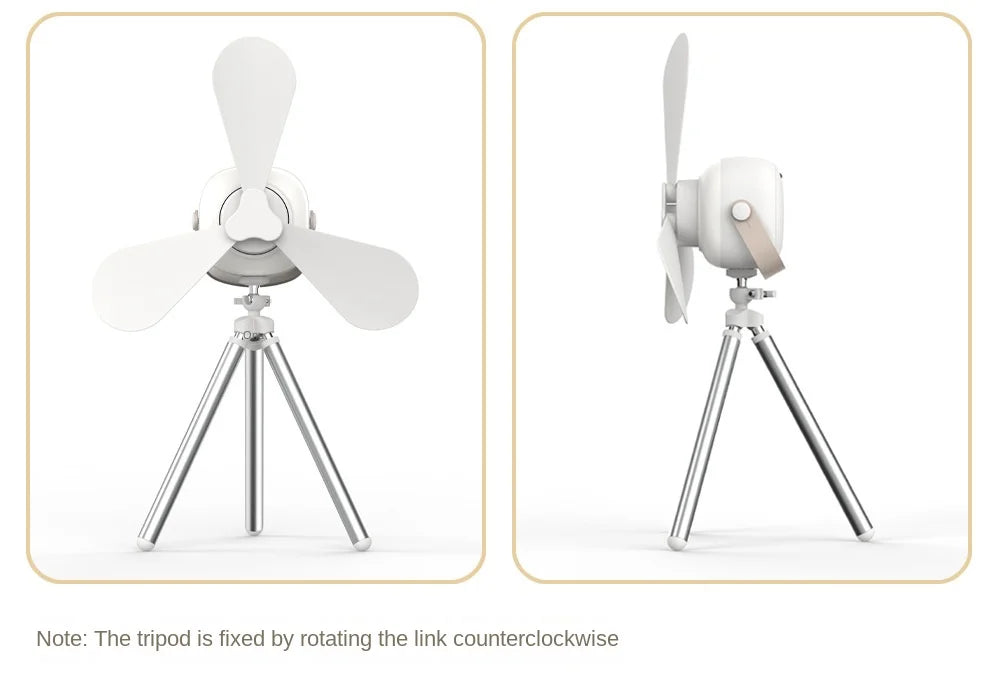 Portable Rechargeable Fan with LED Light & Remote