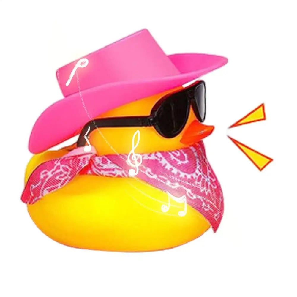 Car Rubber Duck Cowboy Rubber Duck Cool Dashboard Ornament Sunglass Car Duck for Dashboard Toy Car decoration Accessories
