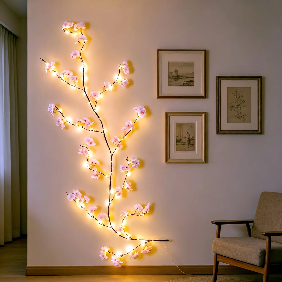 Cherry Blossom Branch Lights – Warm White, 72–144 LEDs