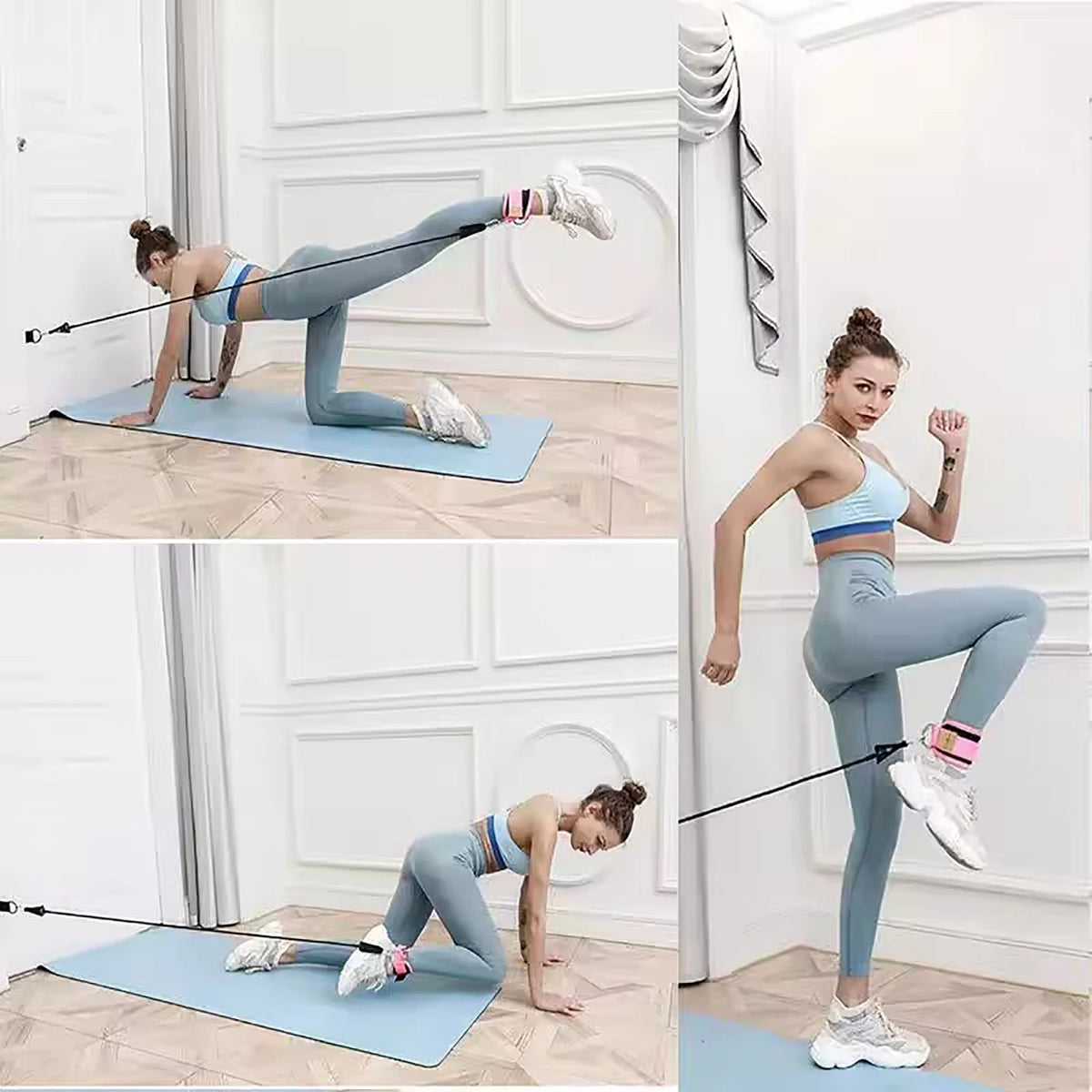 Ankle Resistance Bands Set – Adjustable Elastic Straps for Hip & Glute Training, Home & Gym