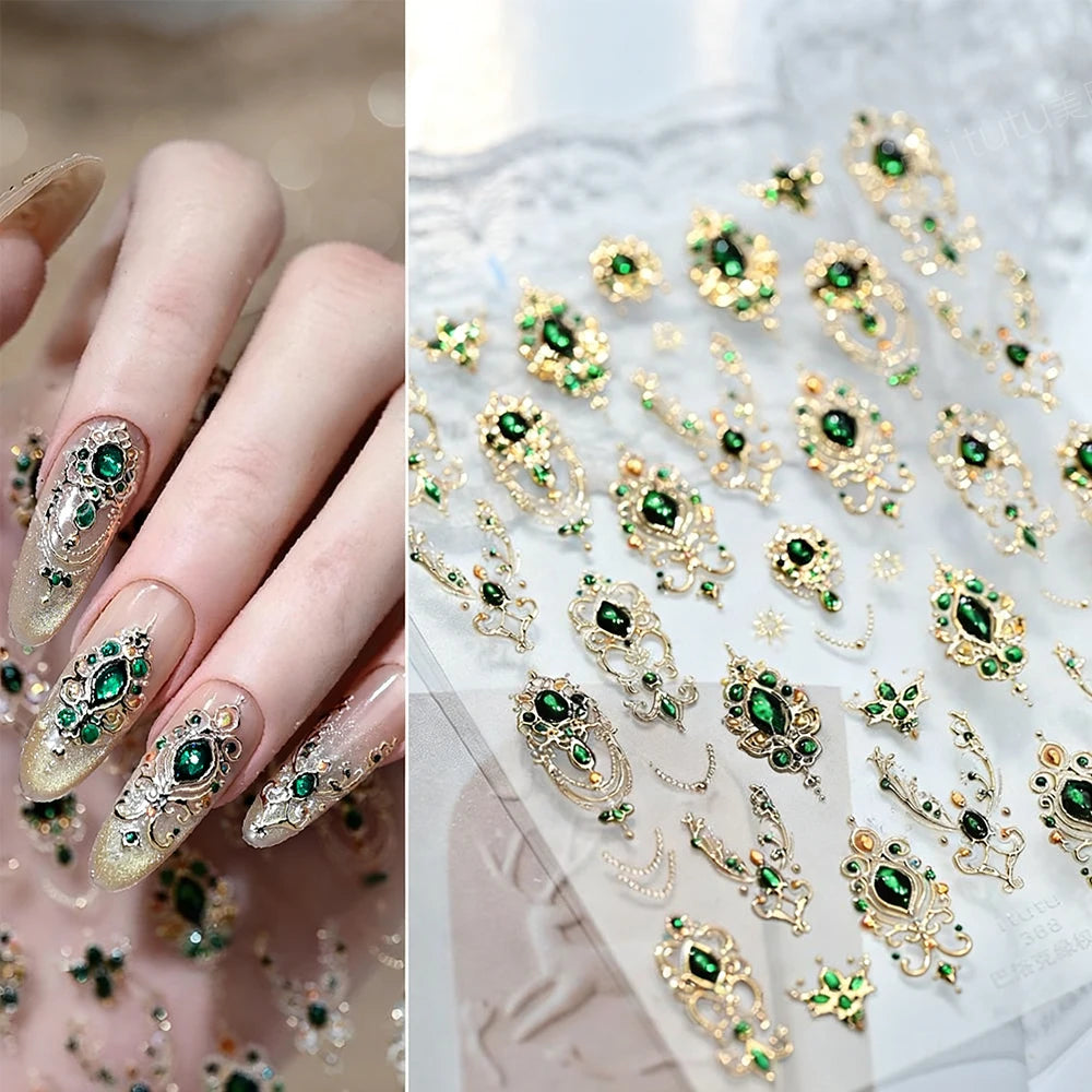 Embossed Nail Art Stickers – 1 Sheet