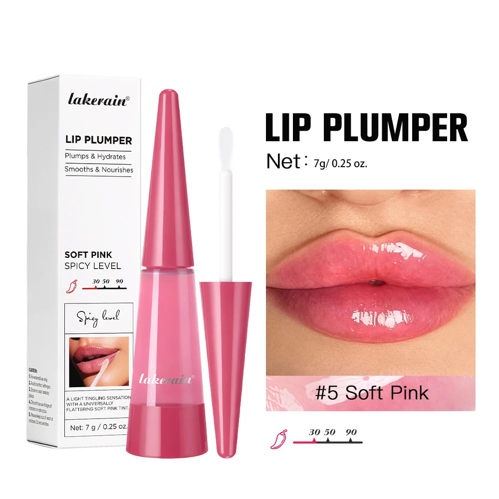Lakerain Lip Plumper Gloss Oil Lip Long-Lasting Moisturizer Volume Boosting Lip Oil Volumizing & Hydrating Non-Dry Plumping