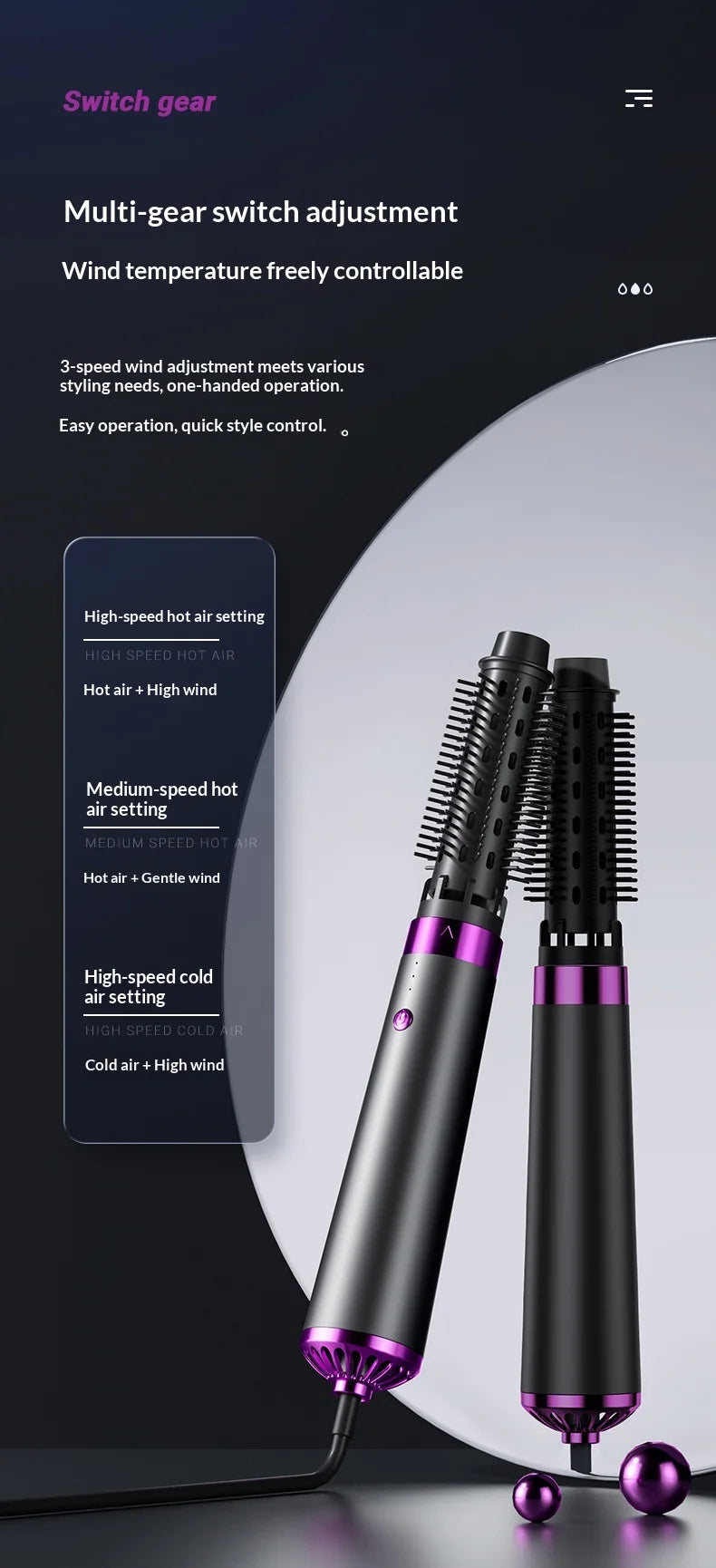 HOMEFISH Hair Dryer & Styler – EU Plug