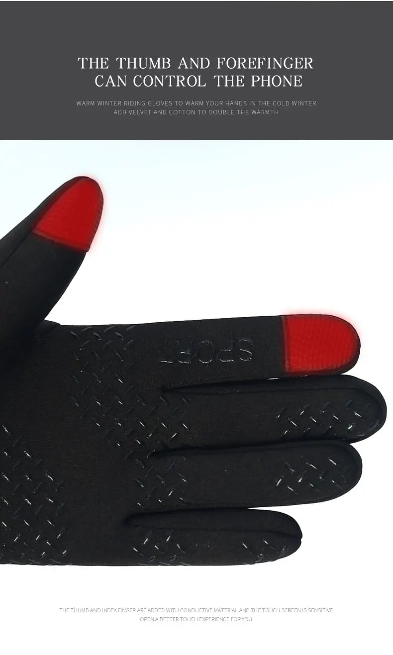 Full-Finger Sports Gloves with Textured Grip Palms