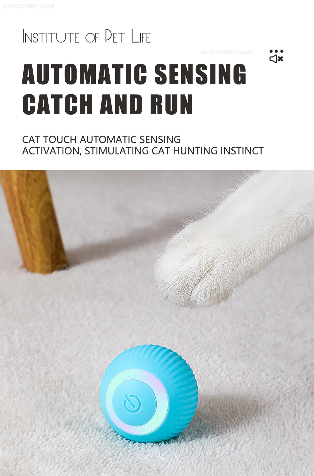 Rechargeable Rolling Cat Toy Ball