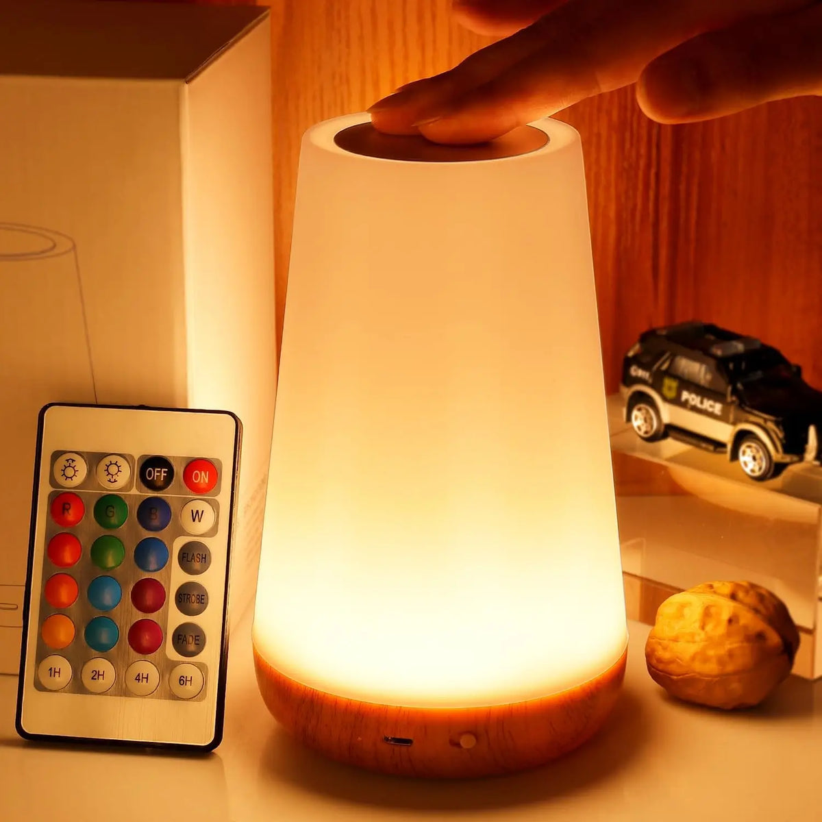 13-Color Rechargeable Night Light with Touch & Remote Control