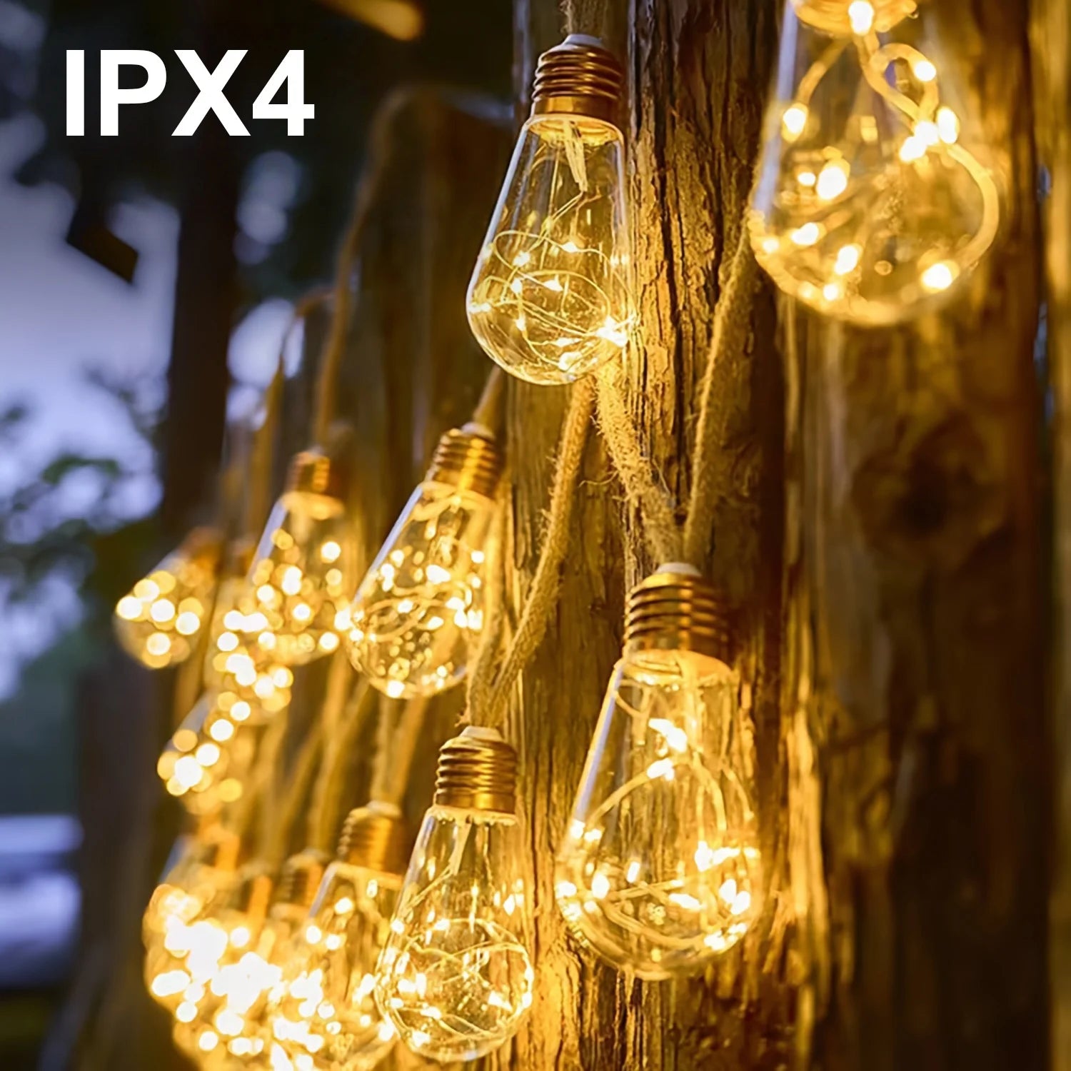 Solar Outdoor String Lights, Fairy String Lights 15/10 Bulbs, 8 Modes Courtyards Gardens, Parties, Camping Christmas Decorations