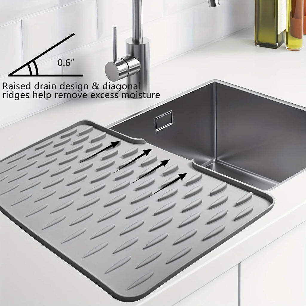 Kitchen Dish Drying Mat with Drainage Design