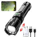 Powerful LED Flashlight USB C Rechargeable Zoomable Searchlight 3 Modes Handheld Flashlight for Outdoor Camping Hunting Torch
