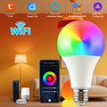 Tuya RGB LED Light Bulbs Smart WiFi E27 Smart Lamp 220V 110V 10W 15W 20W  Lamp Smart Life APP Google Assisatnt Voice Control